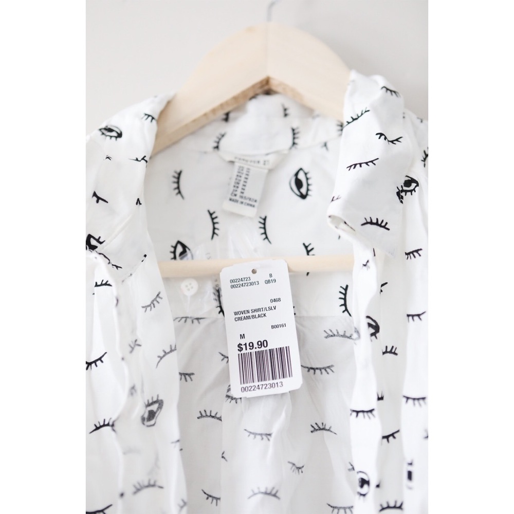 F21 button down eyeball shirt NWT
